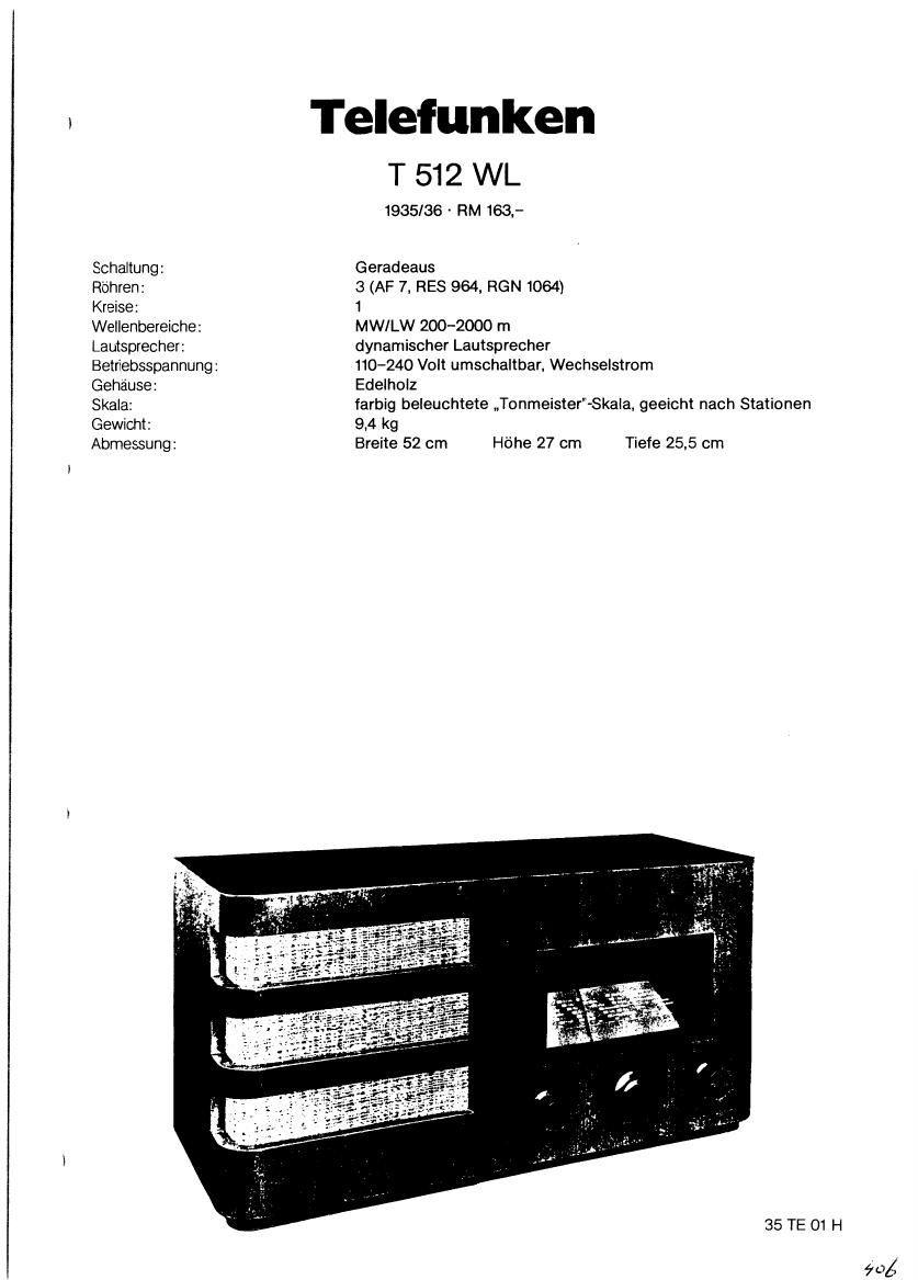 Telefunken 512 WL Schematic