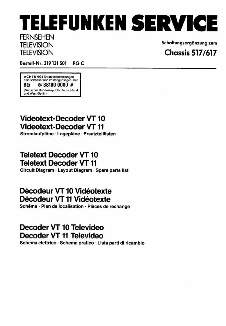 Telefunken 517 Service Manual