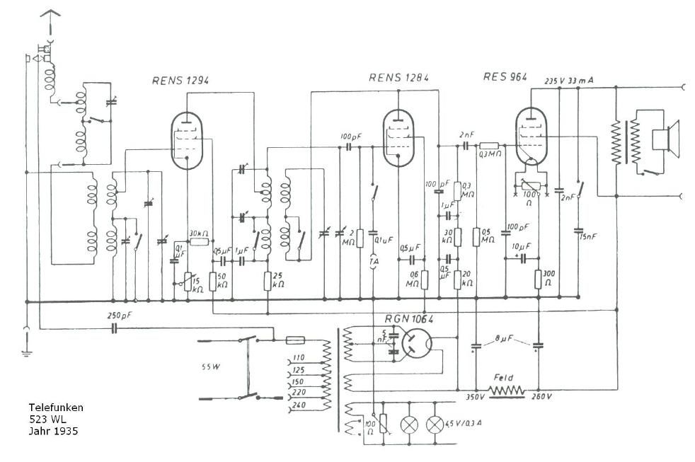 Telefunken 523 WL Schematic