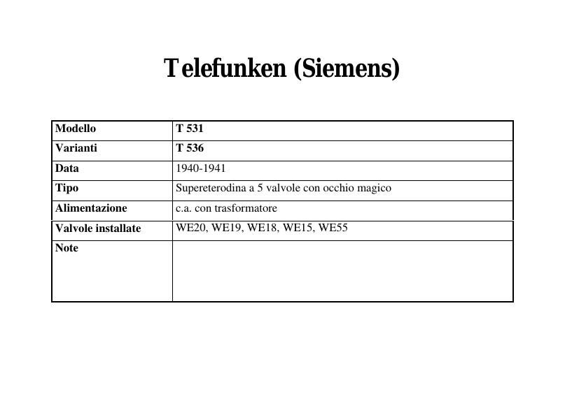 Telefunken 531 Schematic