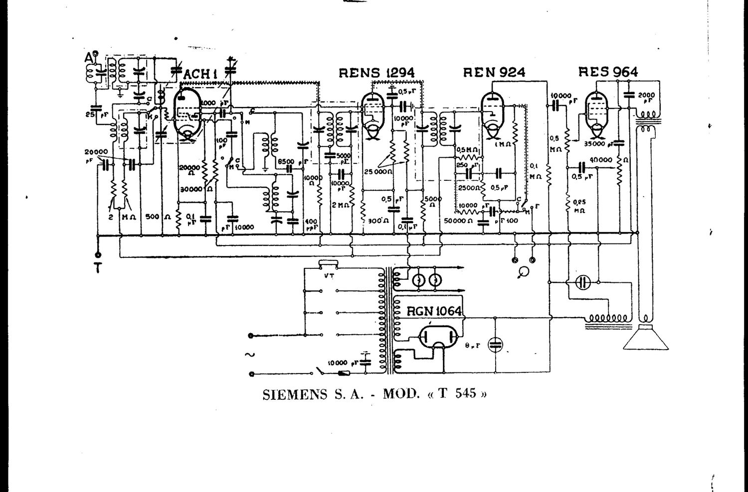 Telefunken 545 Schematic