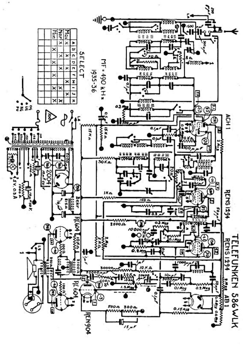 Telefunken 586 WLK Schematic