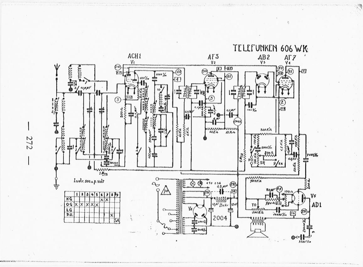 Telefunken 606 WK Schematic