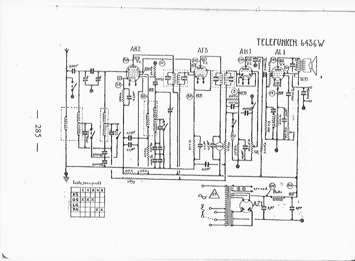 Telefunken 6436 W Schematic