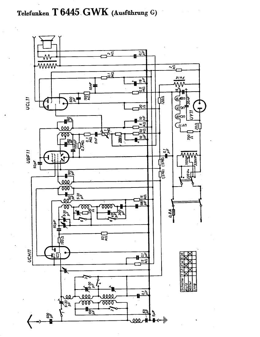 Telefunken 6445 GWK Schematic