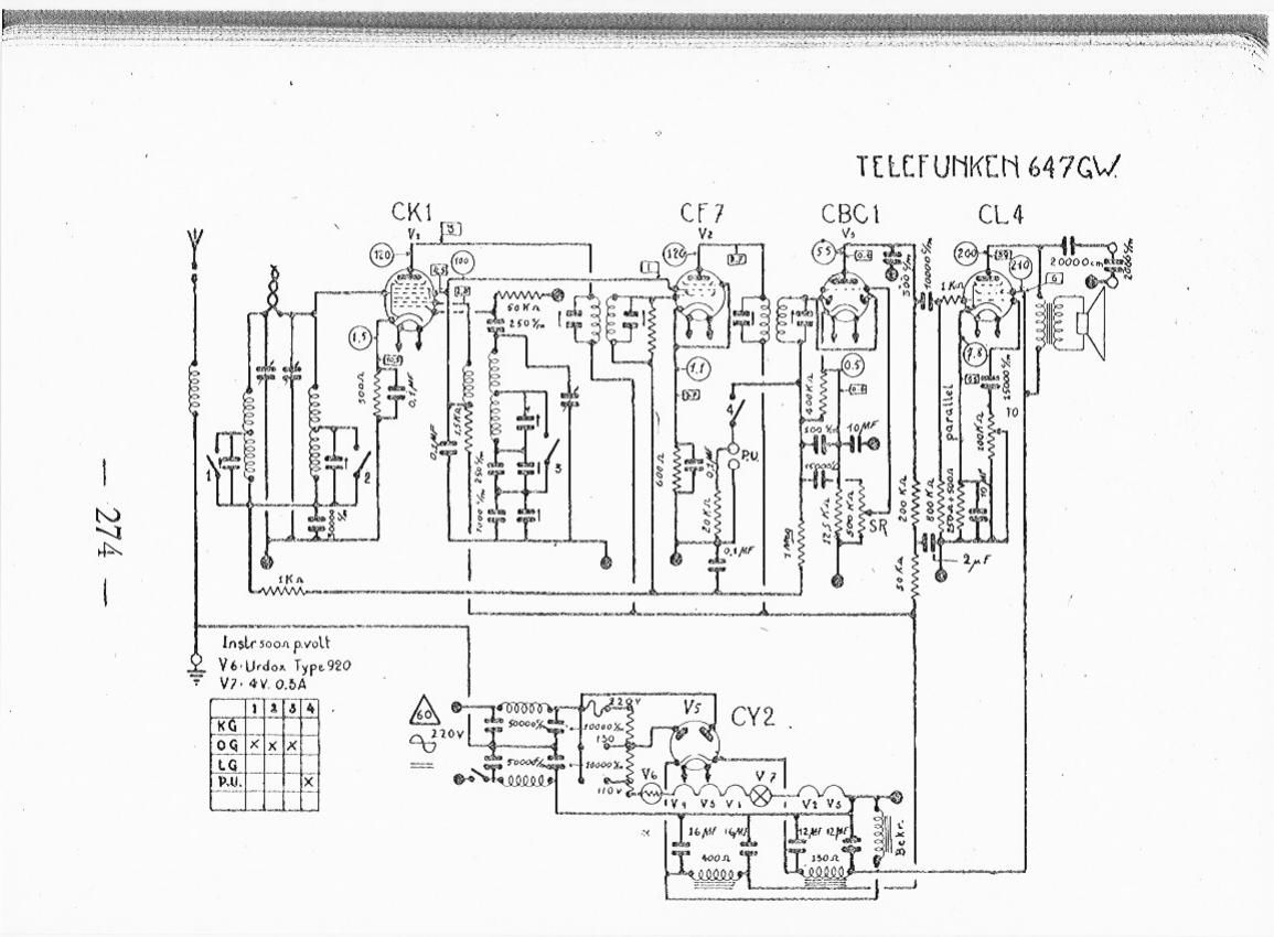 Telefunken 647 GW Schematic