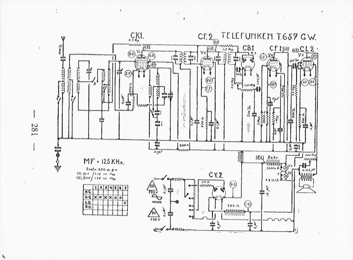 Telefunken 657 GW Schematic