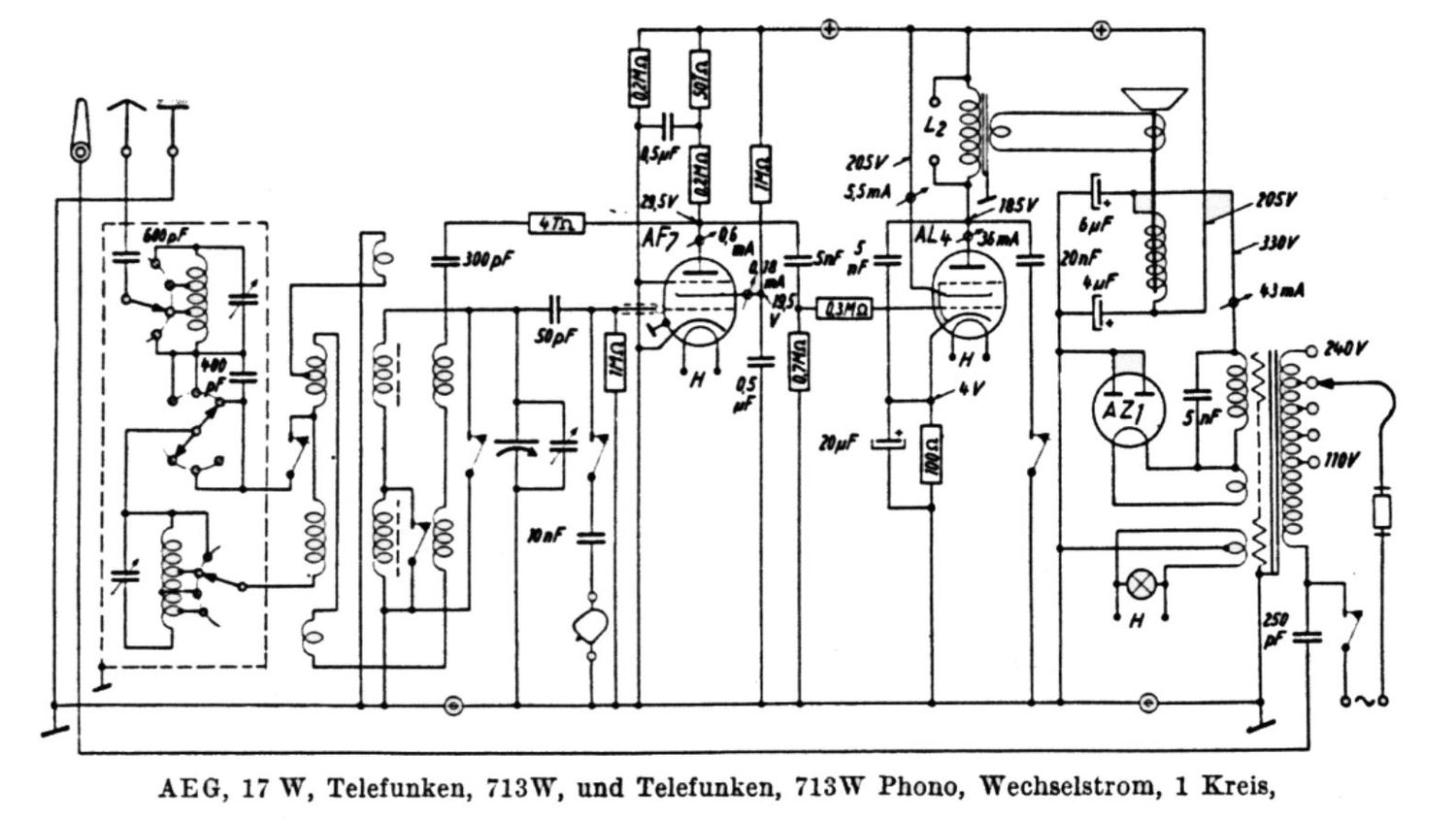 Telefunken 713 W Schematic