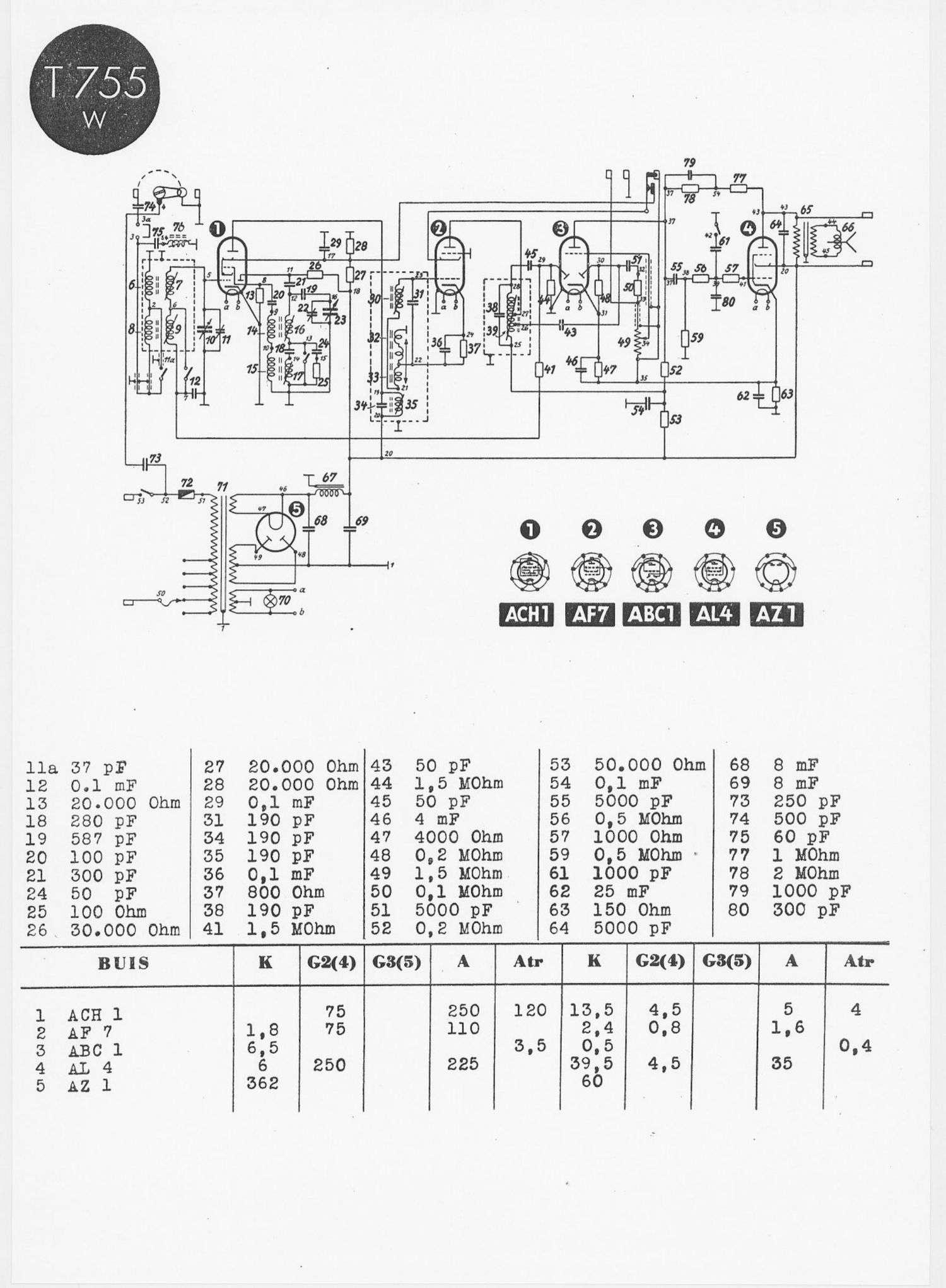 Telefunken 755 W Schematic