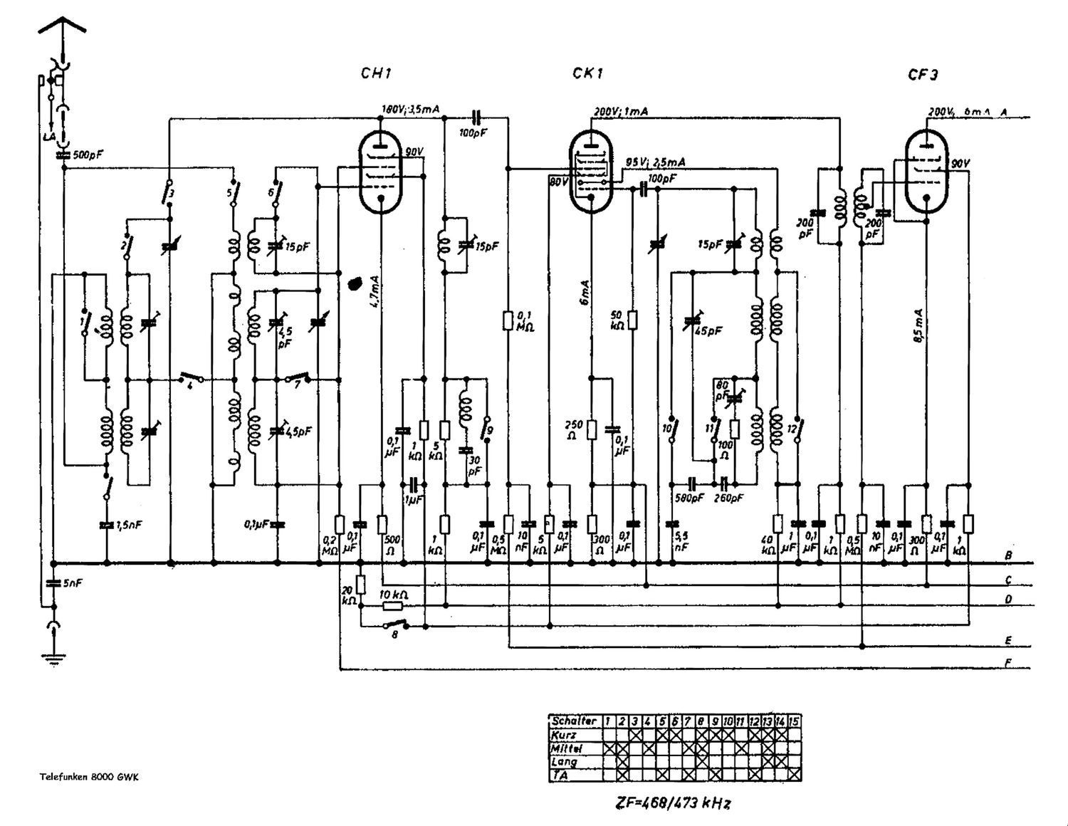 Telefunken 8000 Schematic