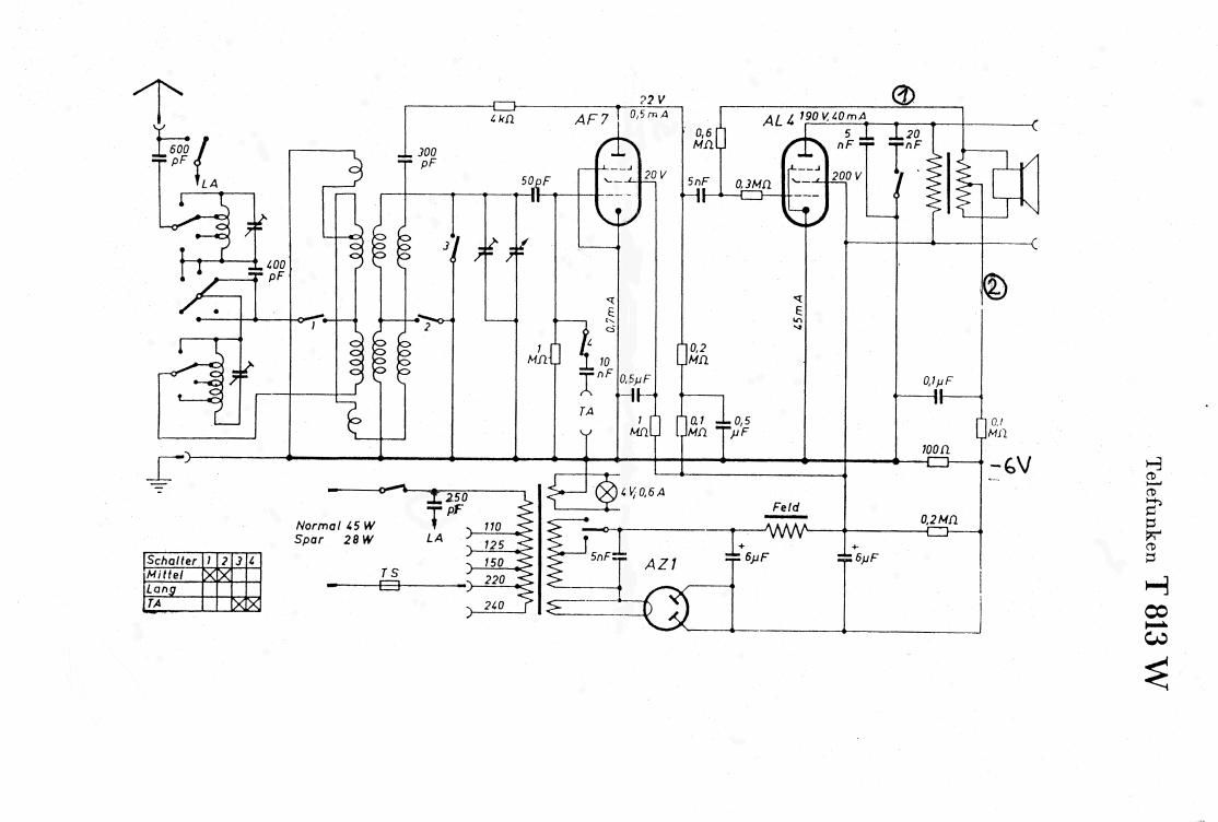 Telefunken 813 W Schematic