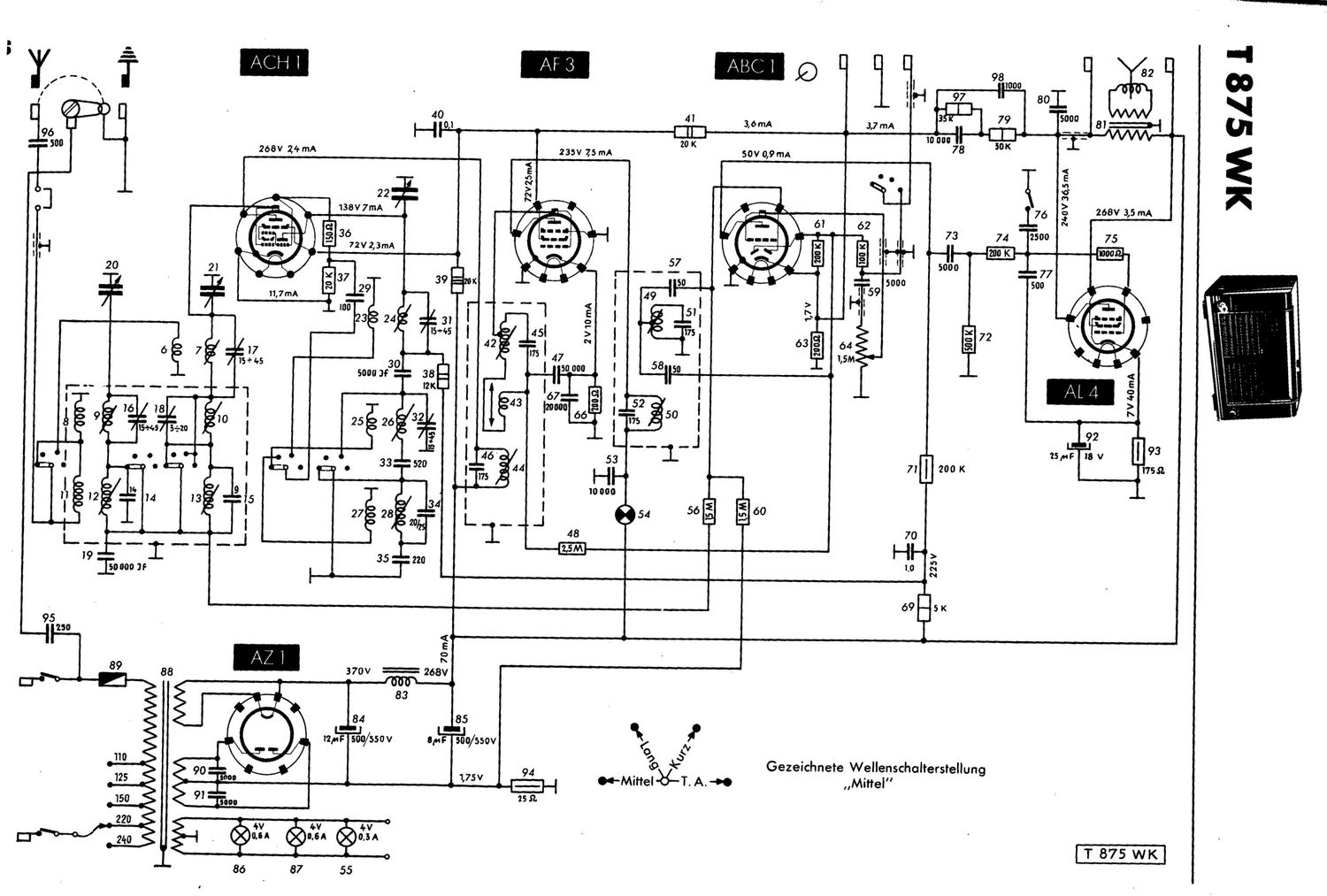 Telefunken 875 WK Schematic