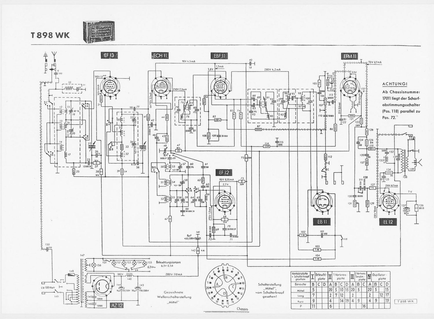 Telefunken 898 WK Schematic