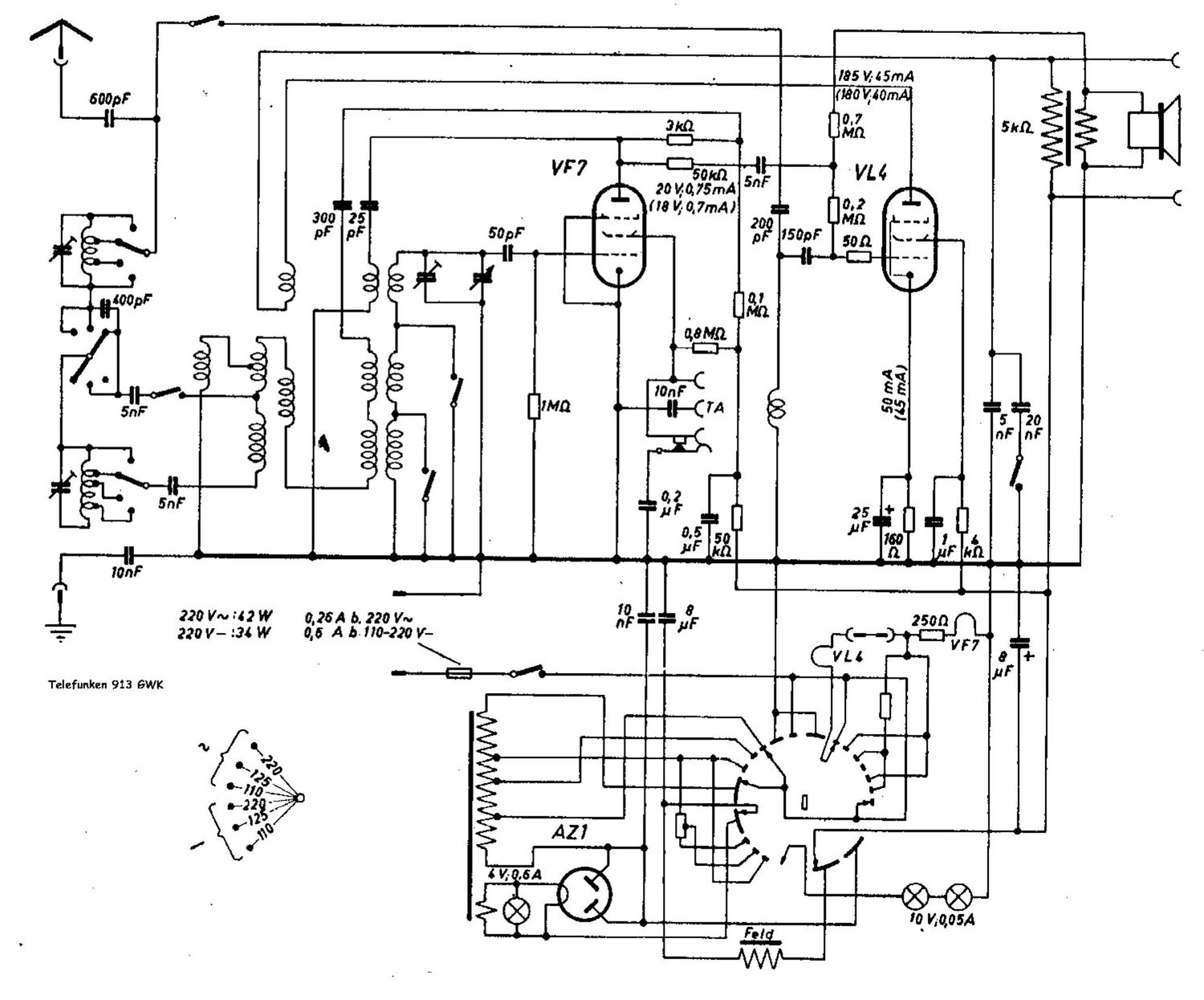 Telefunken 913 GWK Schematic