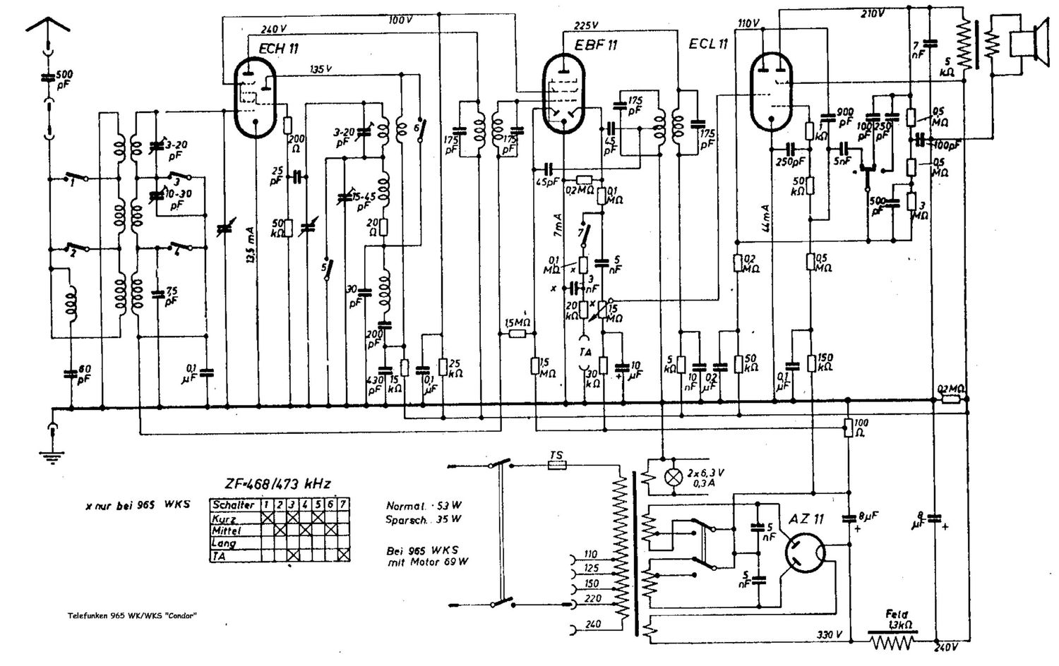 Telefunken 965 WK Schematic