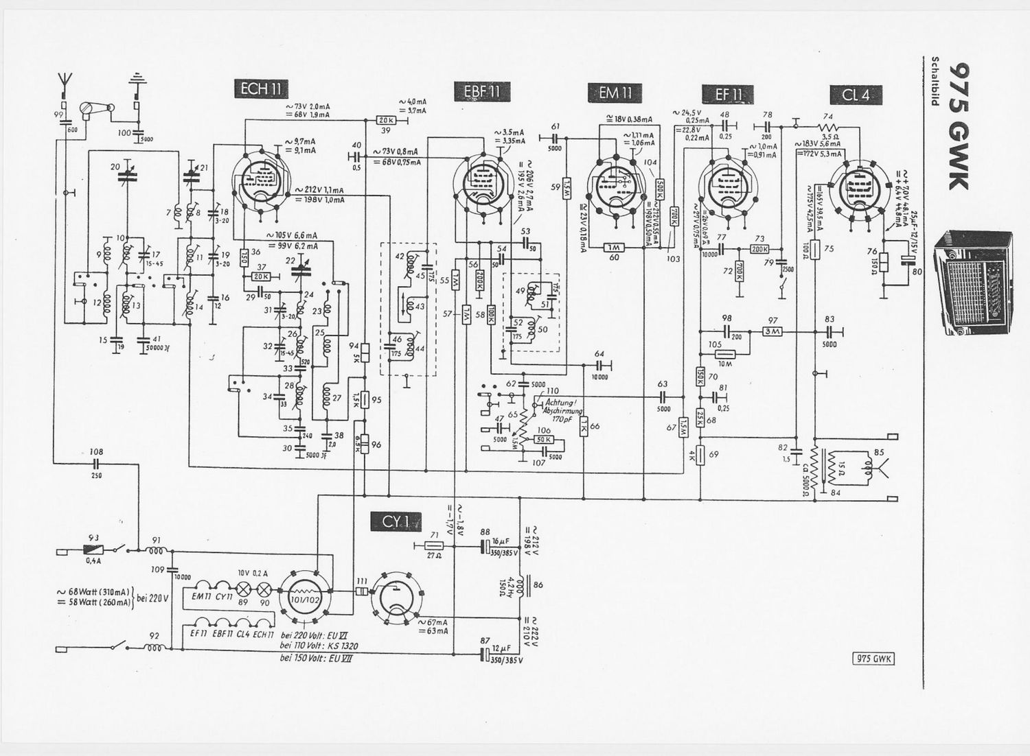 Telefunken 975 GWK Schematic 2