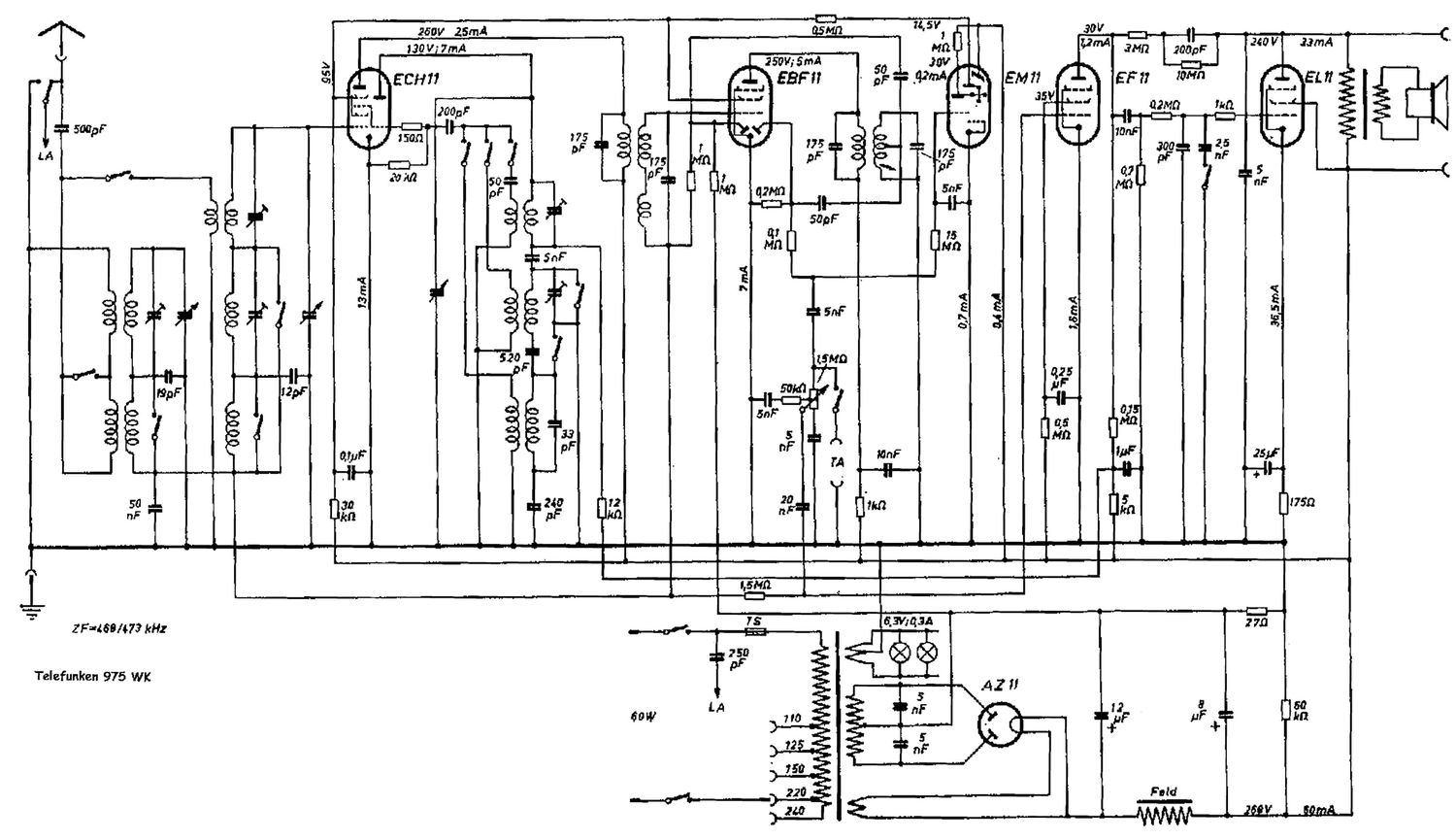 Telefunken 975 WK Schematic