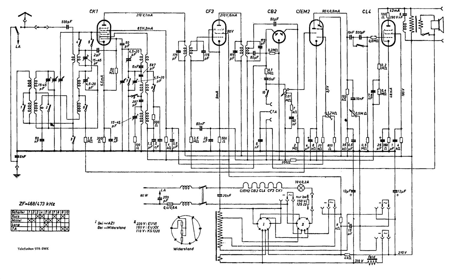 Telefunken 976 Schematic