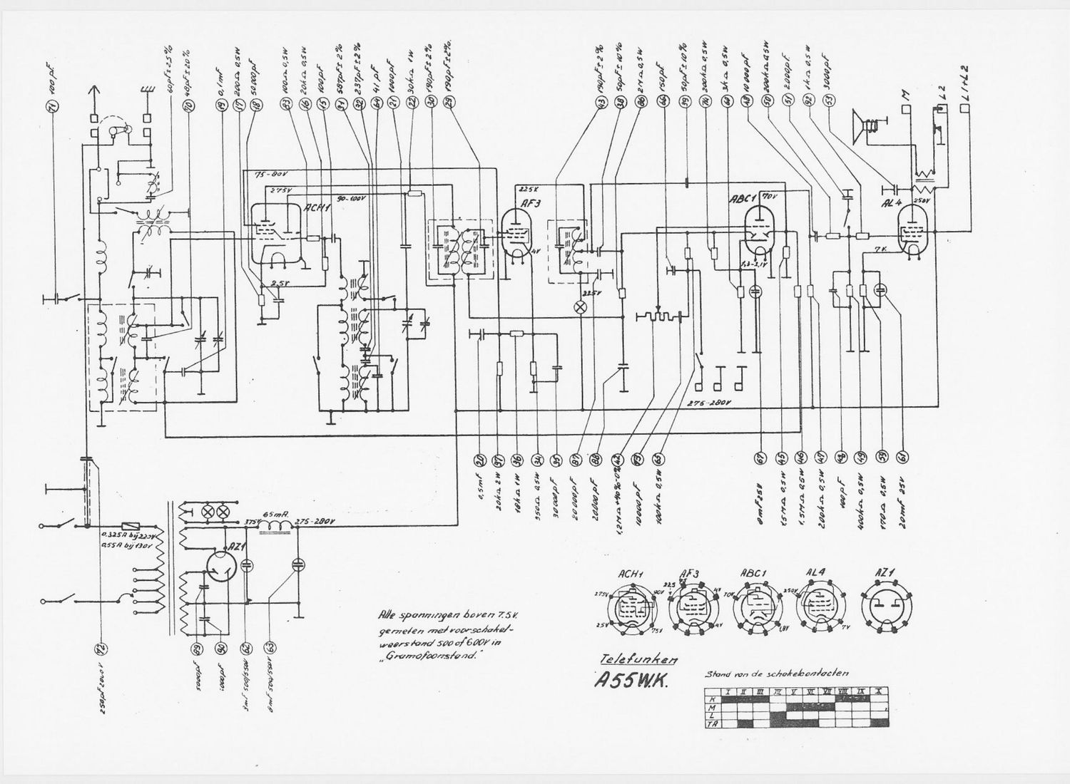 Telefunken A 55 WK Schematic