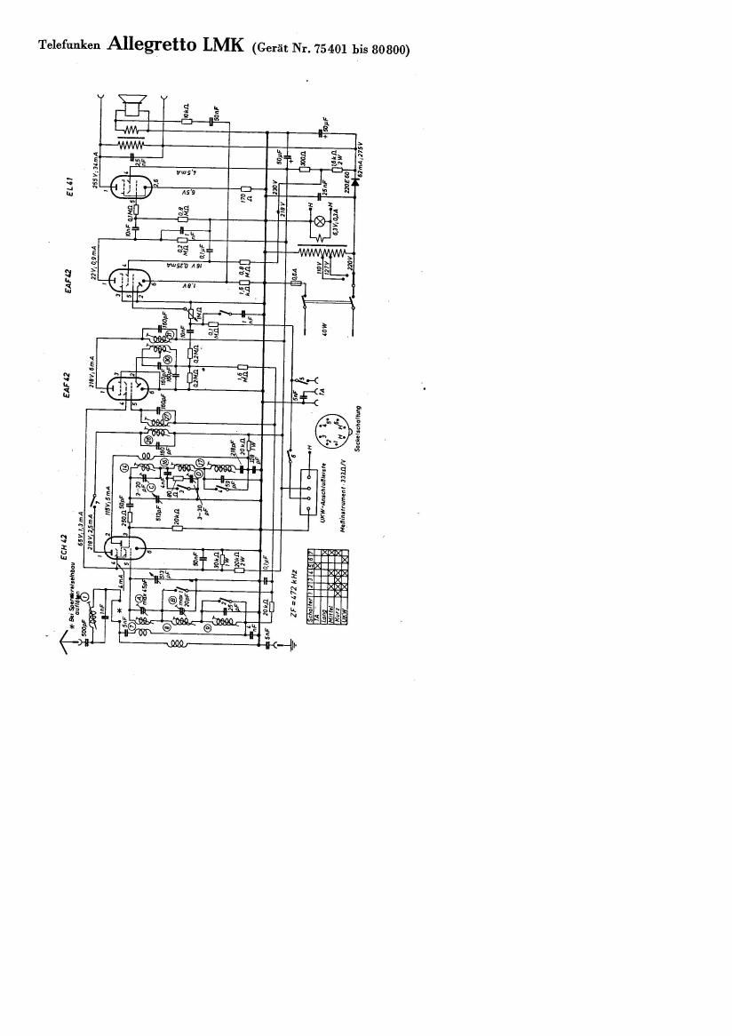 Telefunken Allegretto LMK Schematic