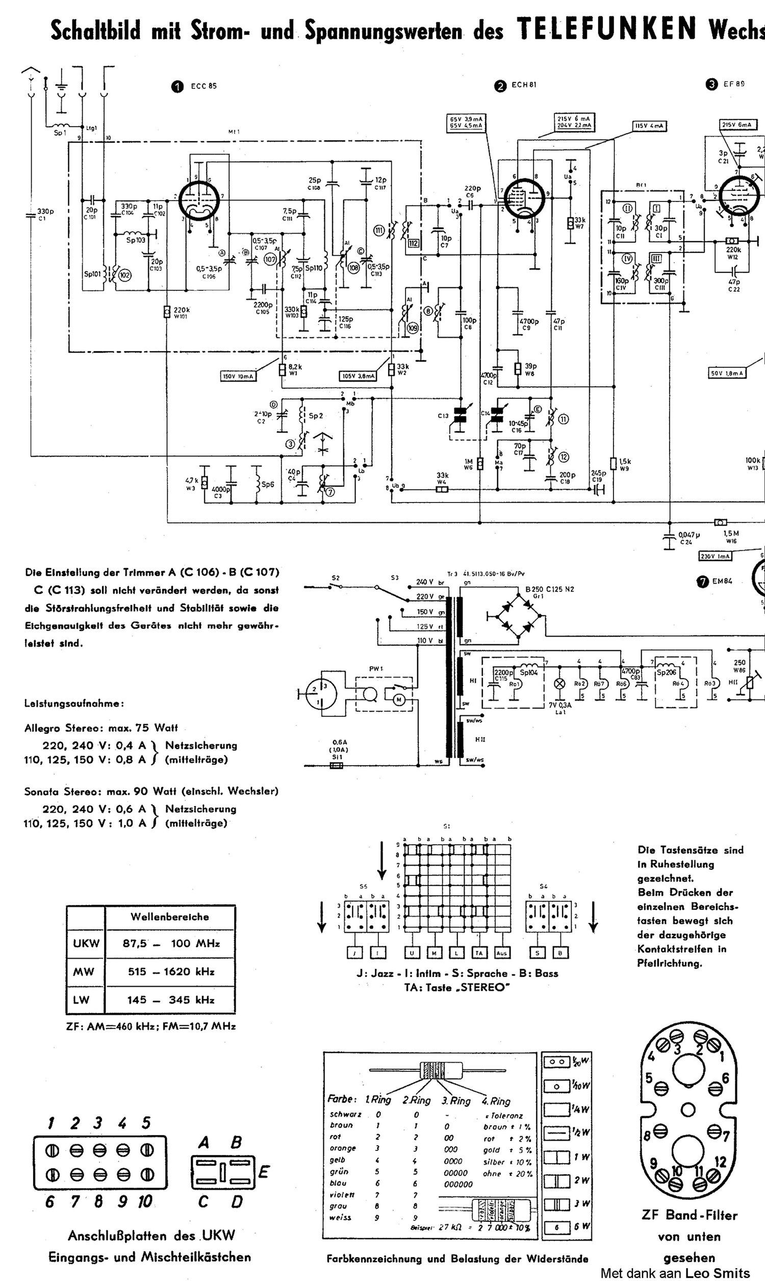 Telefunken Allegro 2082 Schematic