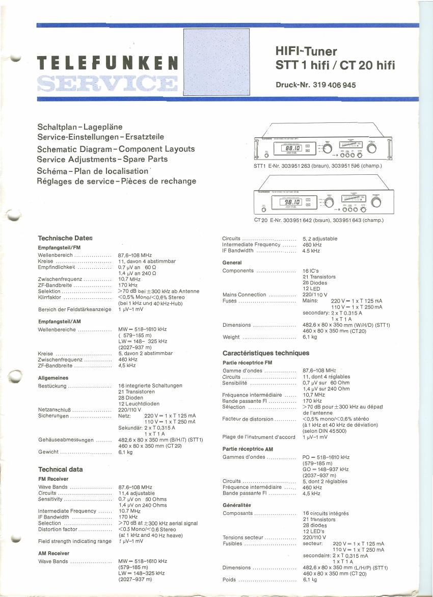 Telefunken CT20 Service Manual