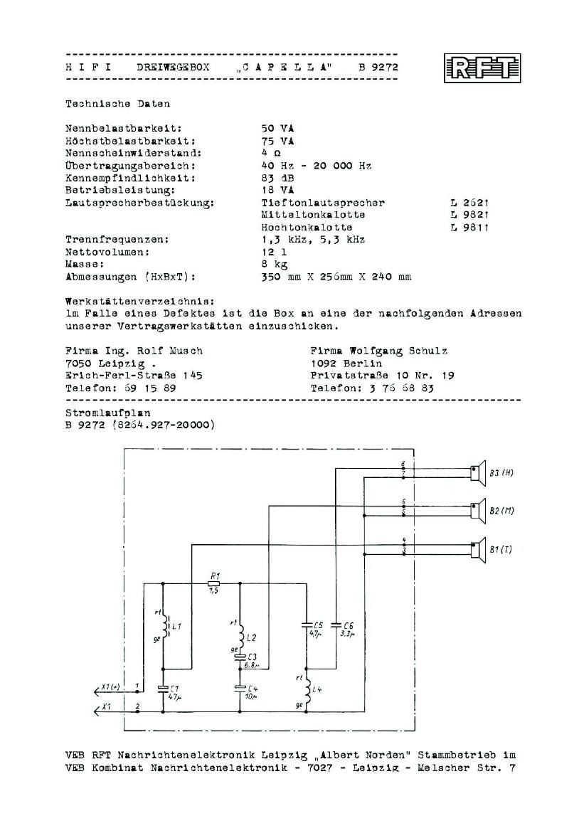 Telefunken Capella B 9272 Brochure