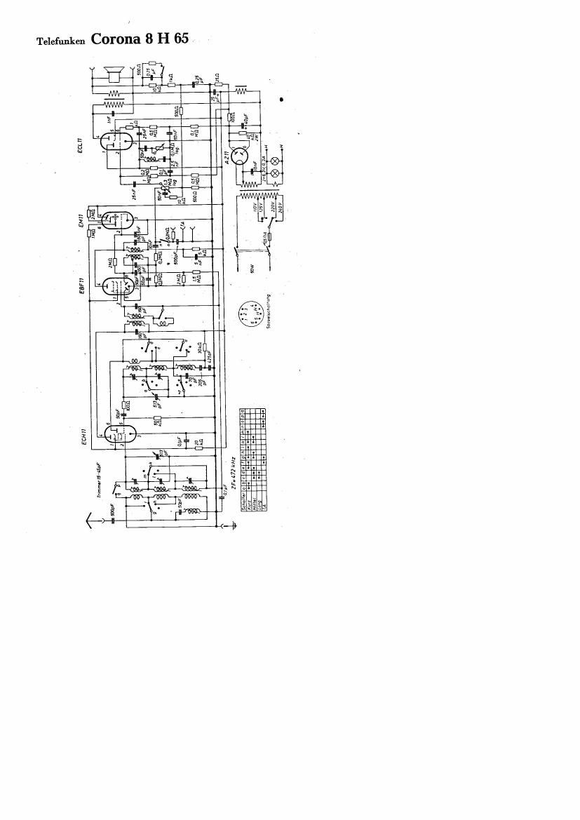 Telefunken Corona 8H65 Schematic