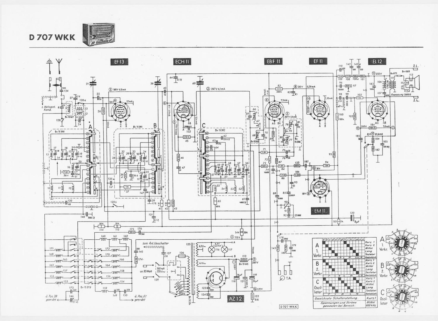 Telefunken D707 WKK Schematic