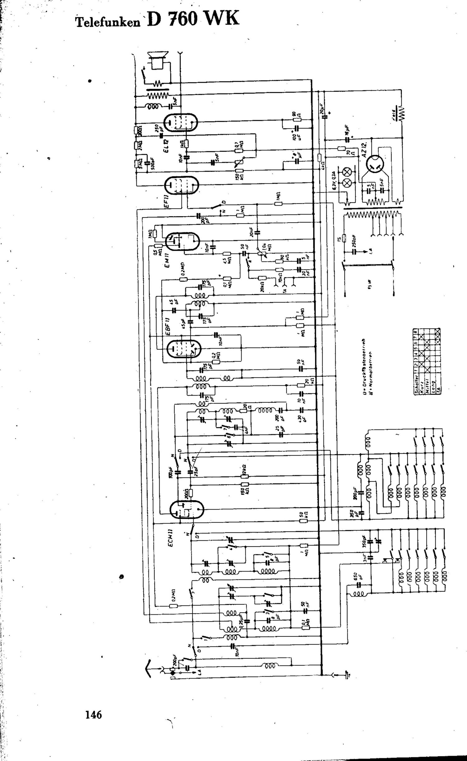 Telefunken D760 WK Schematic