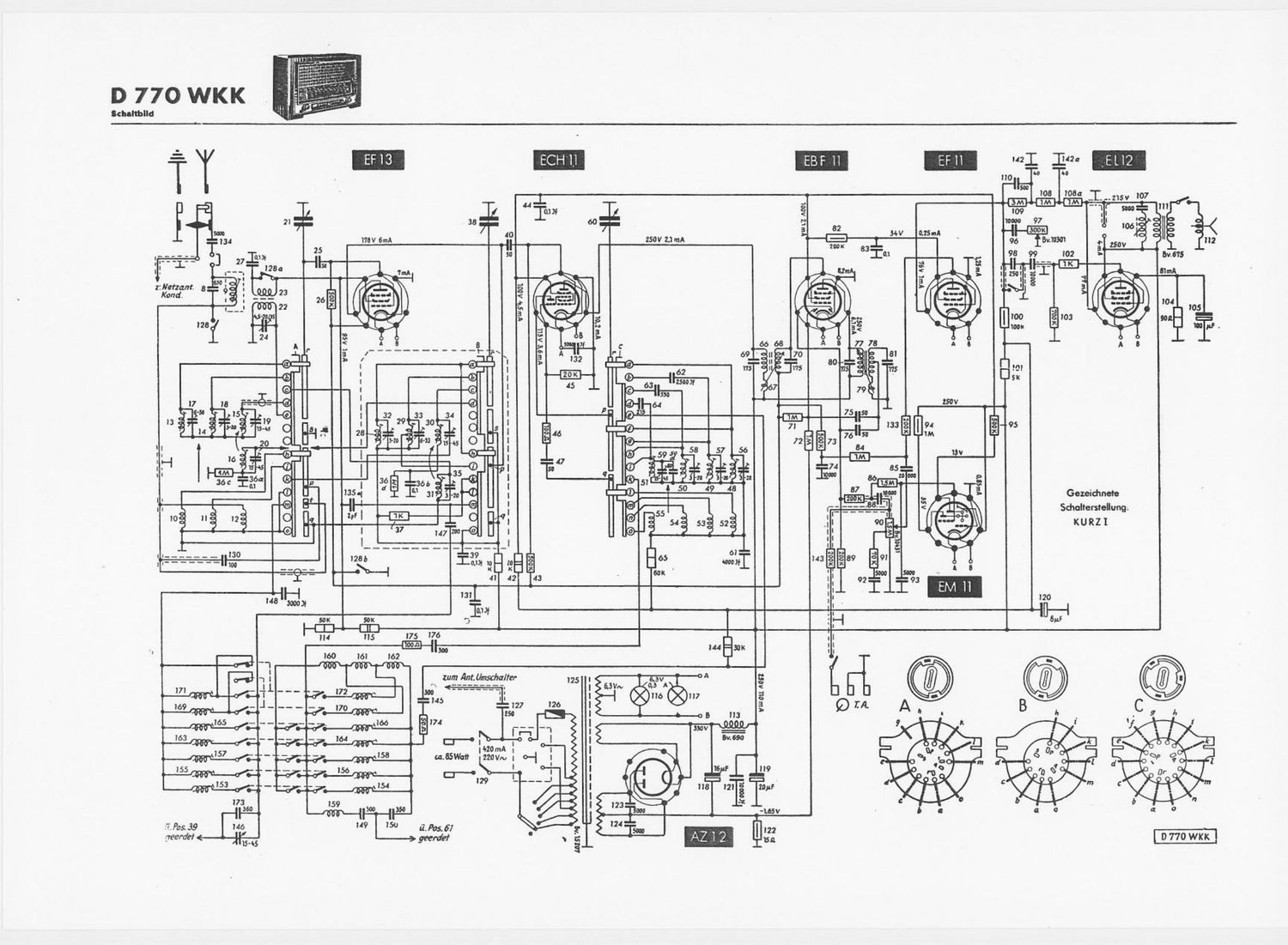 Telefunken D770 WKK Schematic