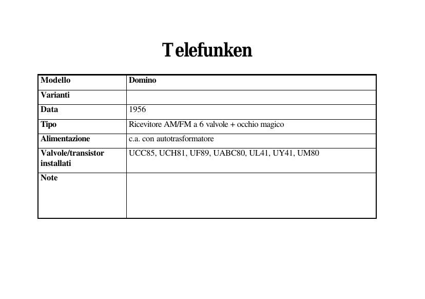 Telefunken Domino Schematic