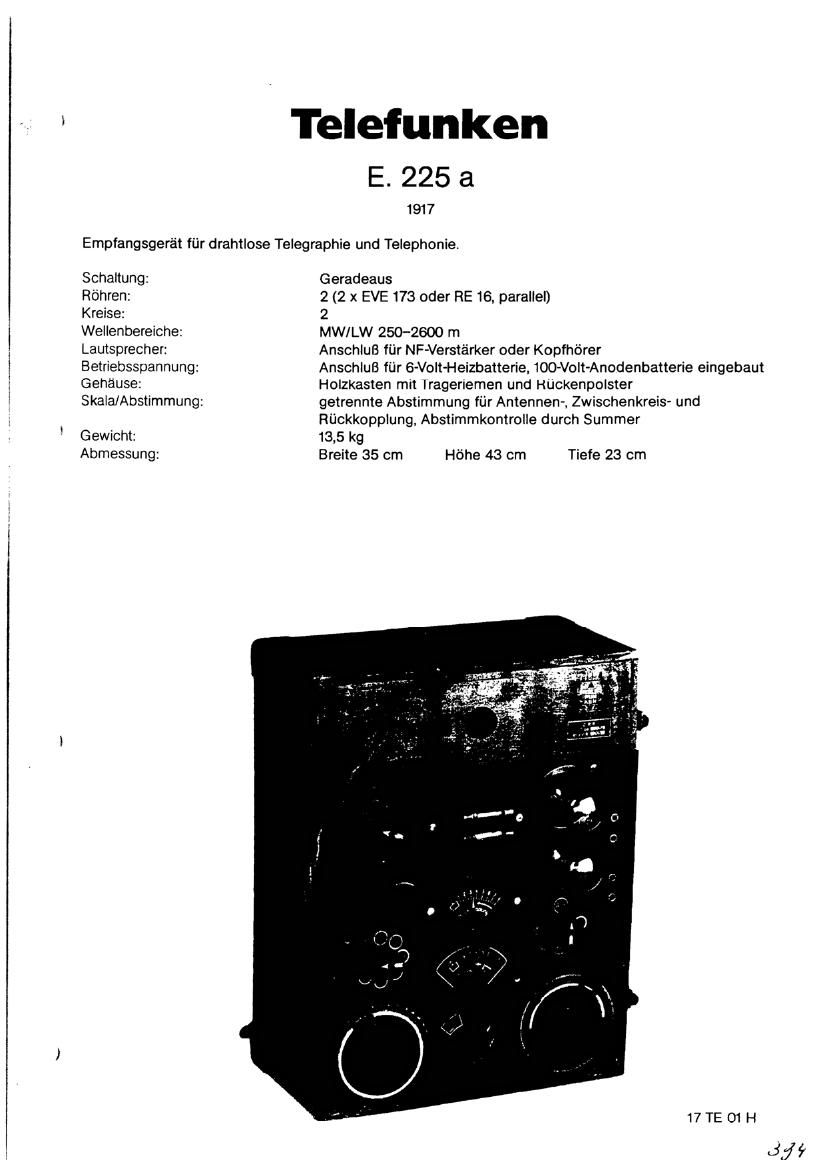 Telefunken E225A Schematic 2