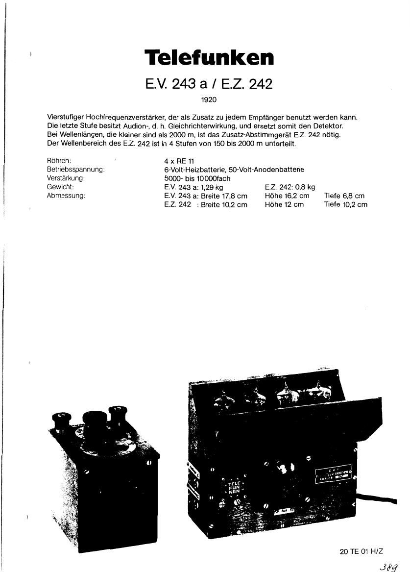 Telefunken EV 243A Schematic