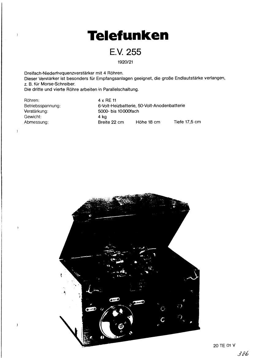 Telefunken EV 255 Schematic