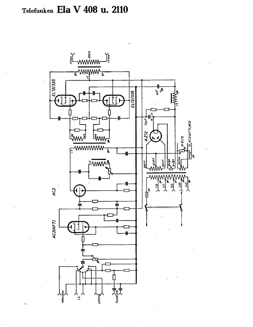 Telefunken Ela 2110 Schematic