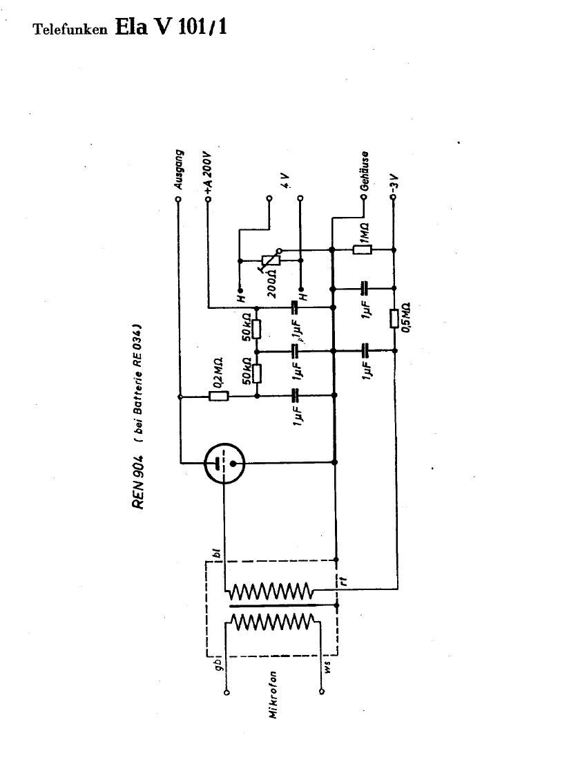 Telefunken Ela V101 1 Schematic