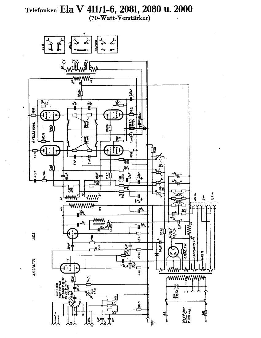 Telefunken Ela V2080 Schematic