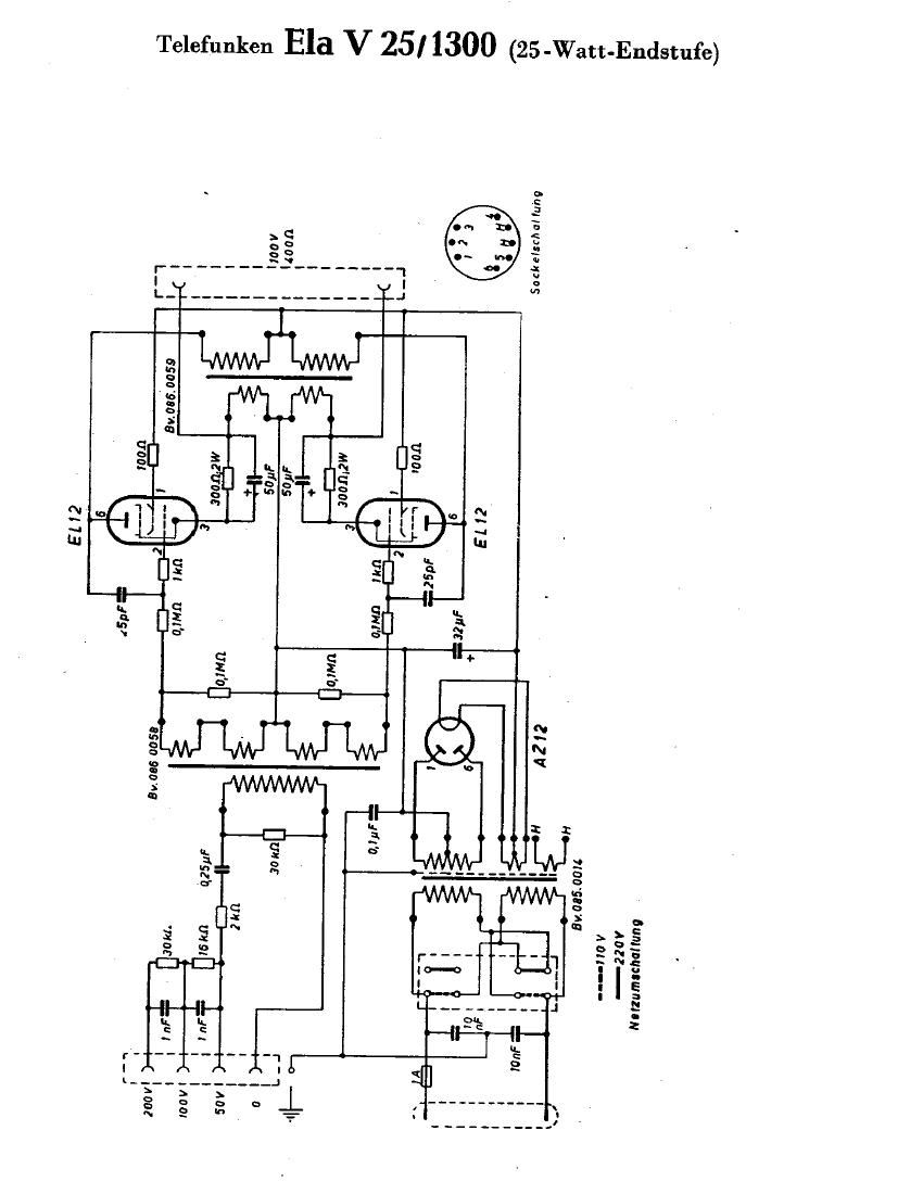 Telefunken Ela V25 1300 Schematic