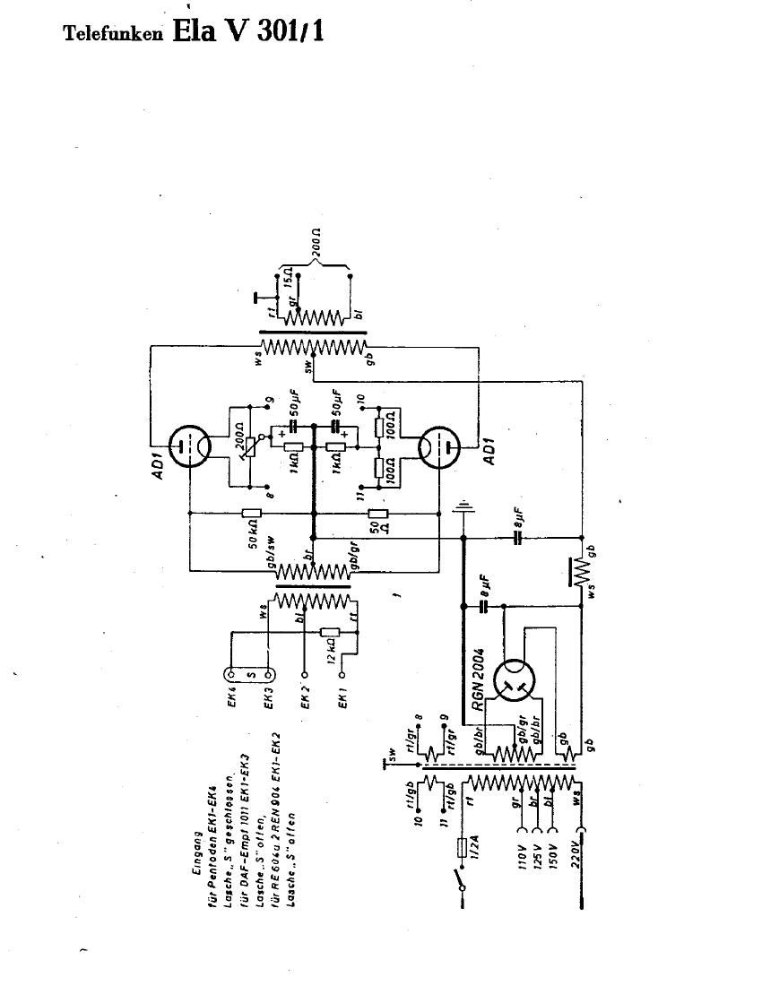 Telefunken Ela V301 1 Schematic