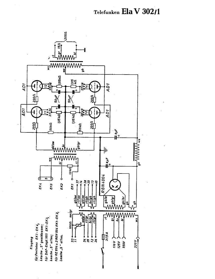 Telefunken Ela V302 1 Schematic