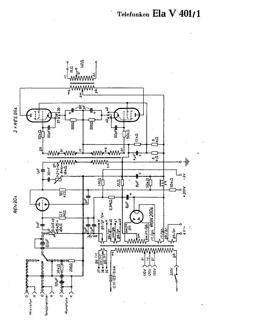 Telefunken Ela V401 1 Schematic