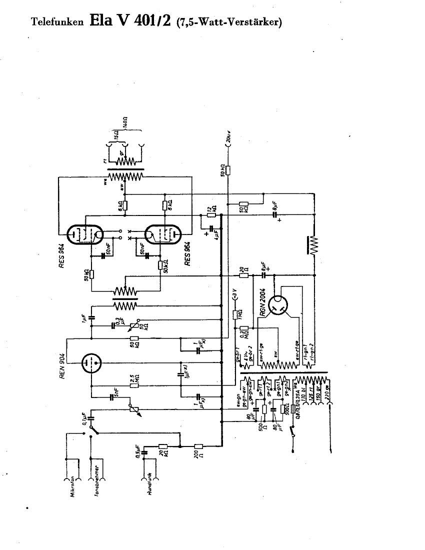 Telefunken Ela V401 2 Schematic