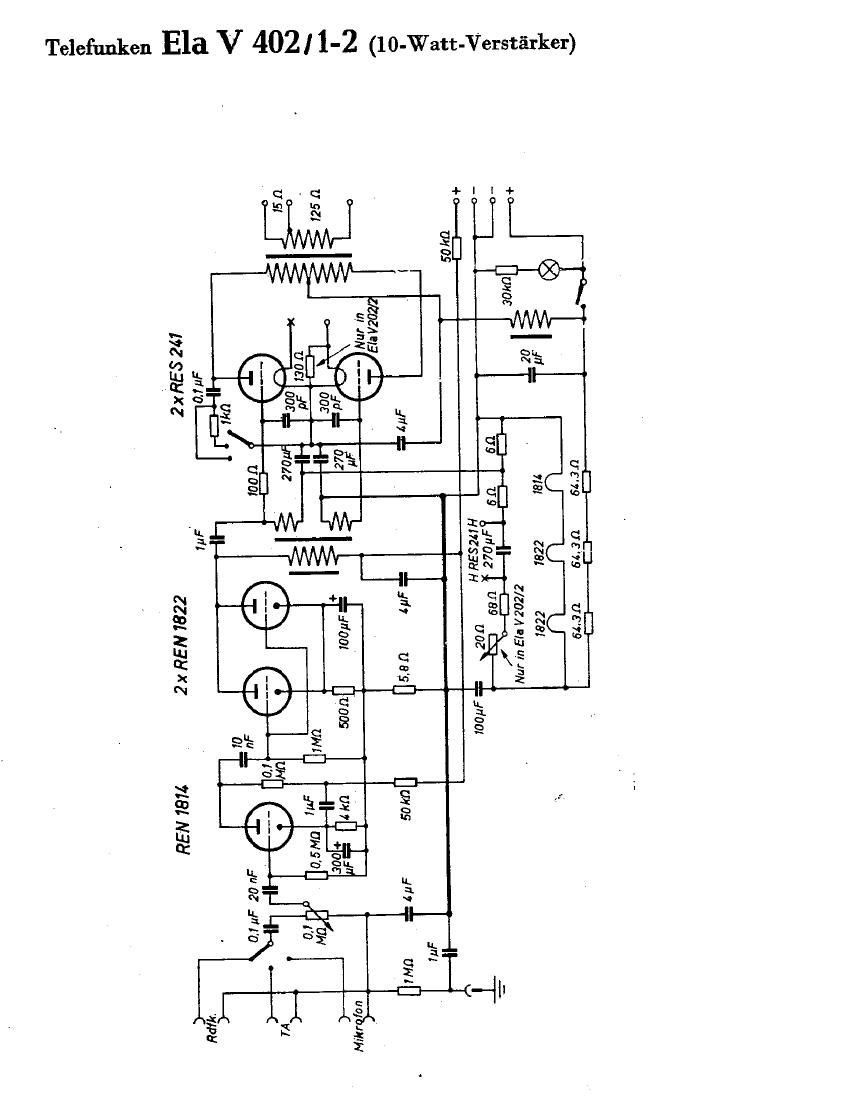 Telefunken Ela V402 1.2 Schematic