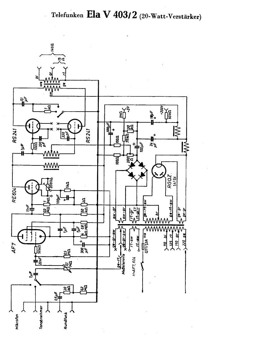 Telefunken Ela V403 2 Schematic