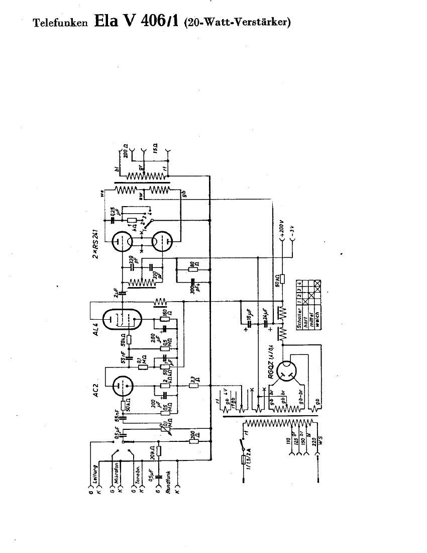 Telefunken Ela V406 1 Schematic