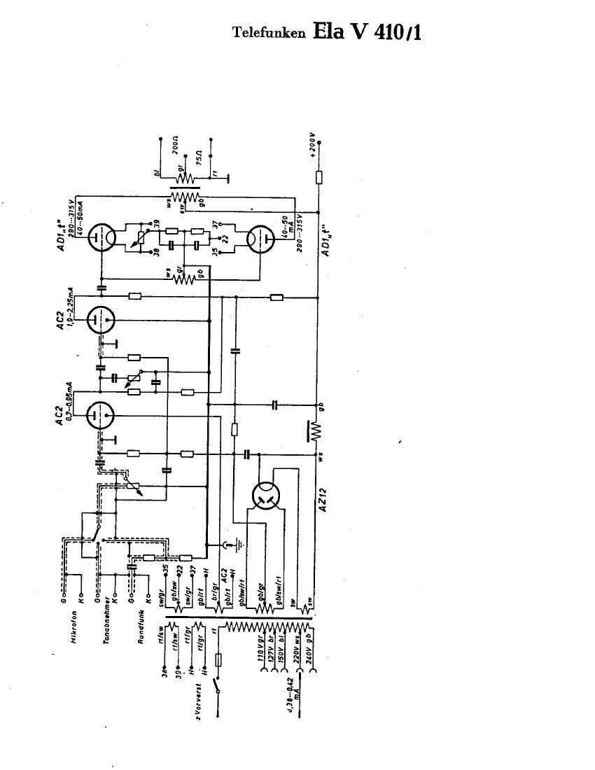 Telefunken Ela V410 1 Schematic