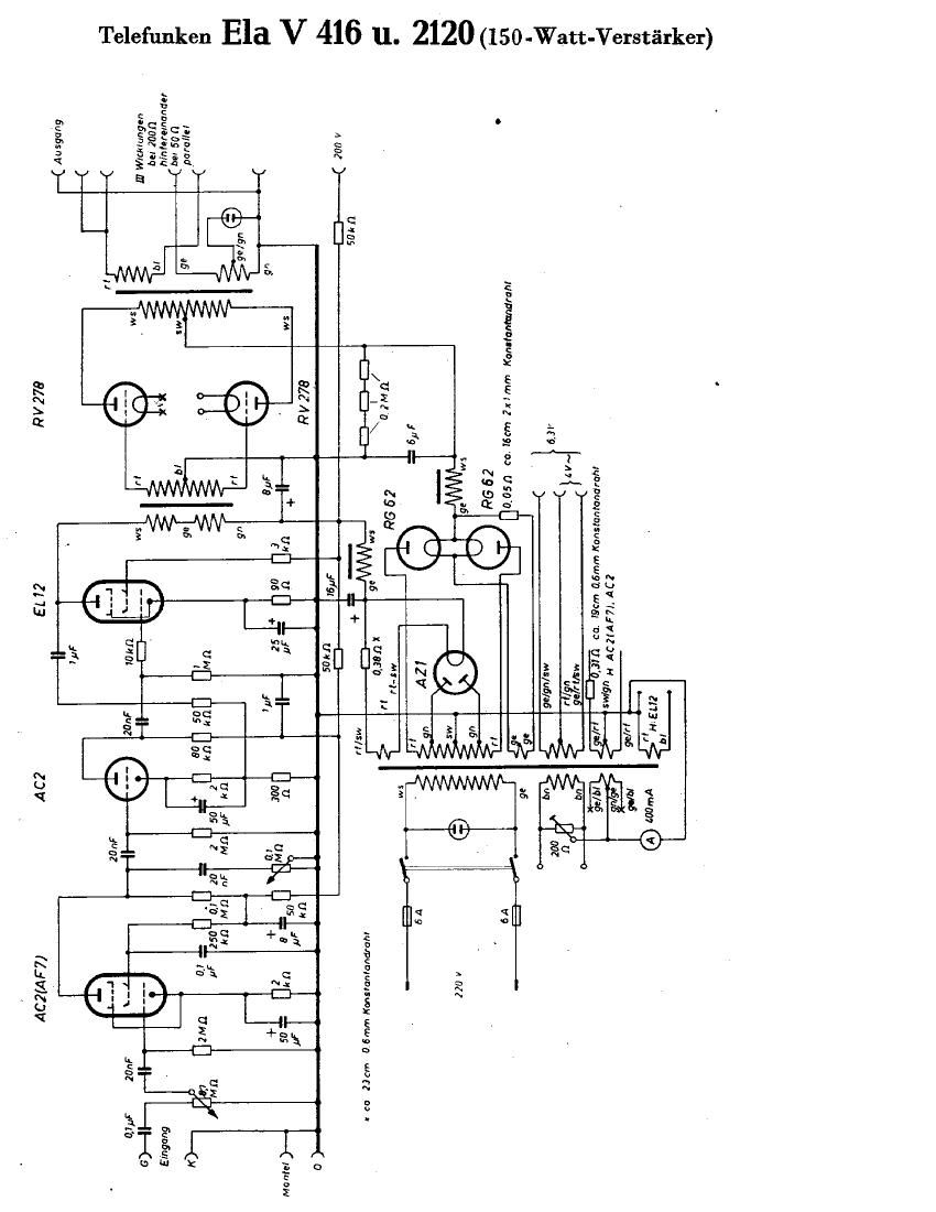 Telefunken Ela V416U 2120 Schematic