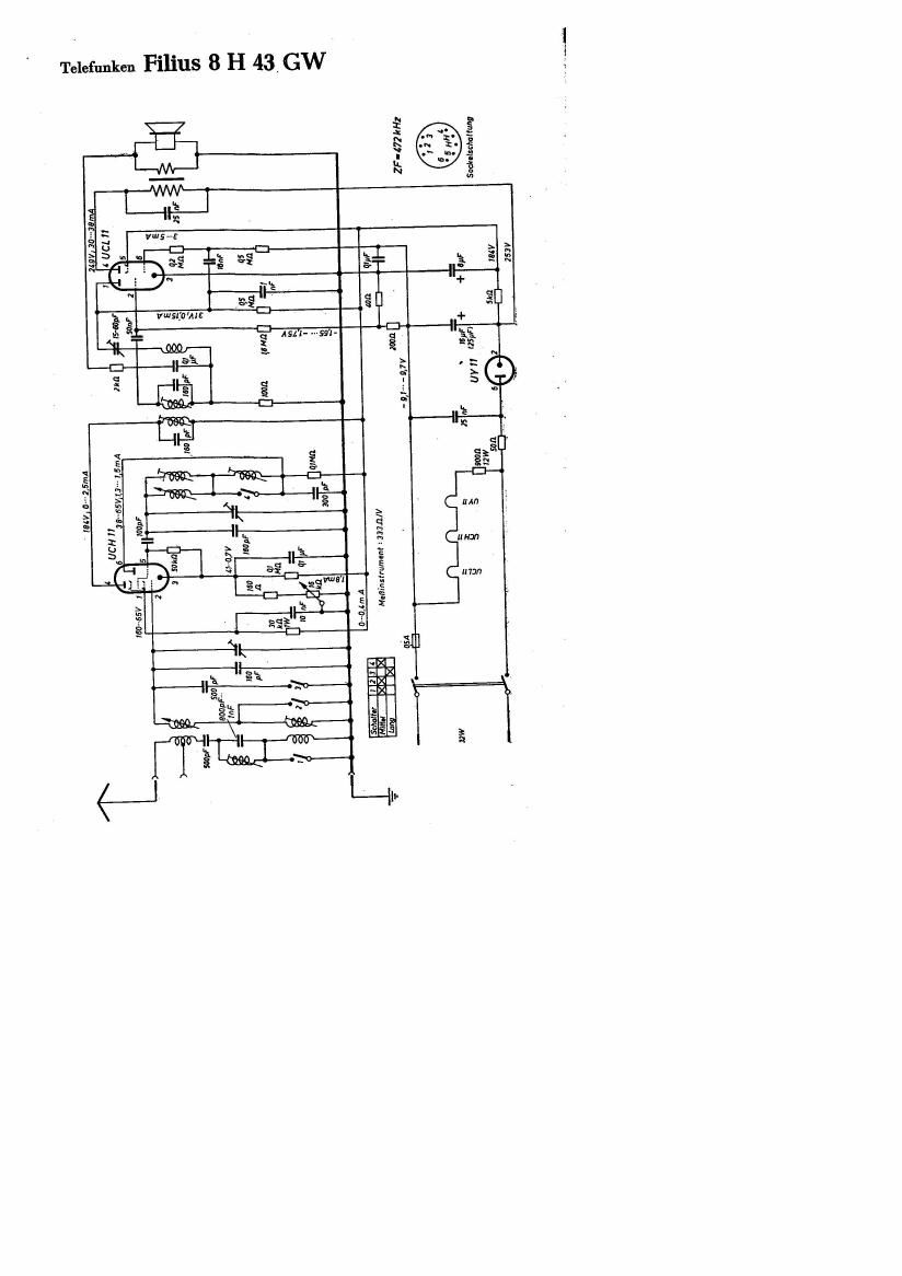 Telefunken Filius 8H43 GW Schematic