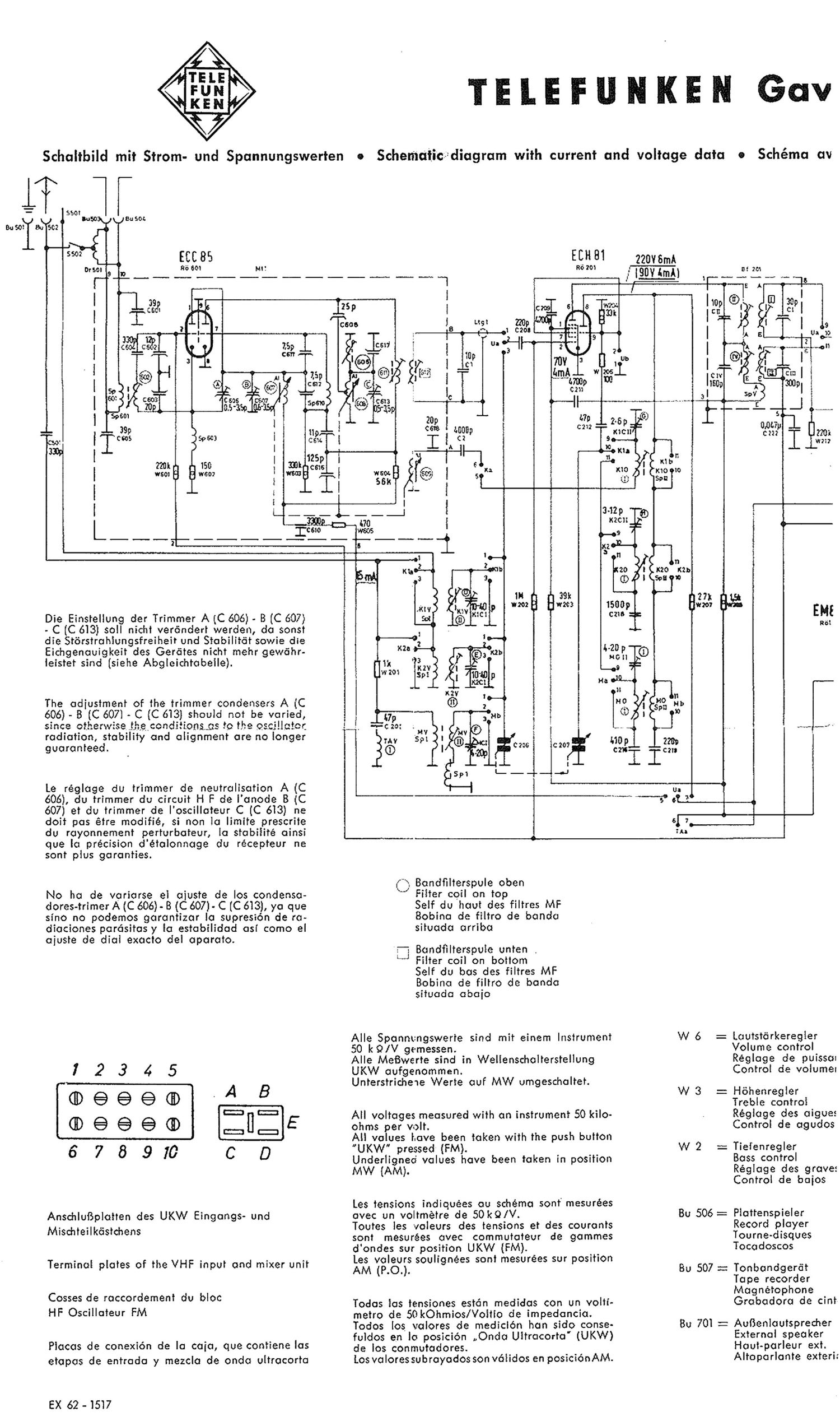 Telefunken Gavotte 5353 Schematic